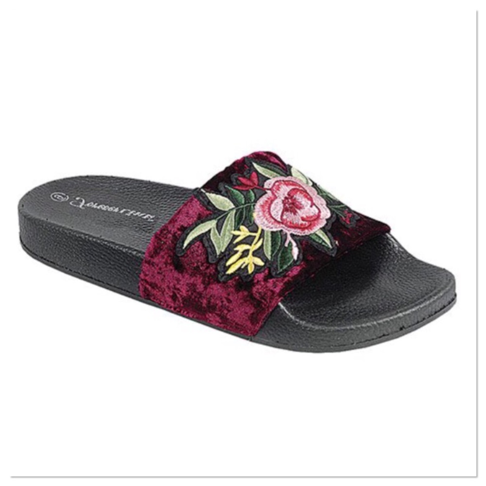 Burgundy Floral Sandal